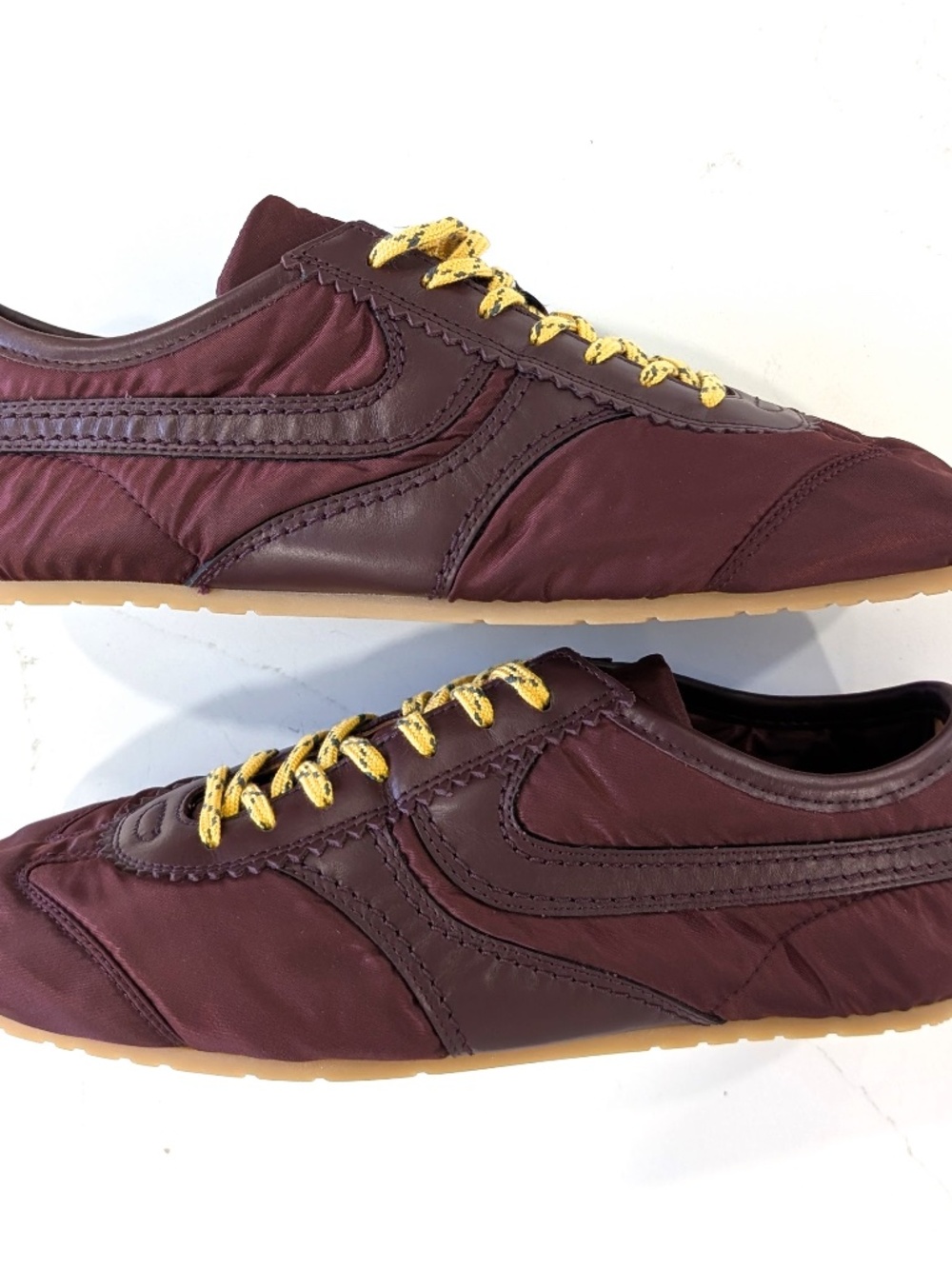 DRIES VAN NOTEN Bordeaux Nylon Sneakers Leather EU 41 US 11 New In Box Luxury - Picture 4 of 15